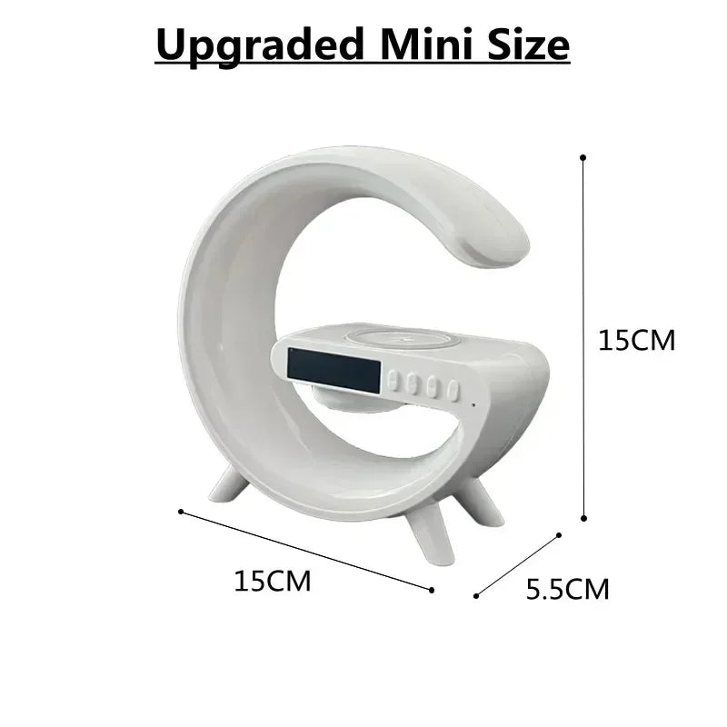 Carregador Multifuncional sem fio, com alto-falante e luz noturna 15w -  estação de carregamento rápido para iphone/samsung/xiaomi/huawei